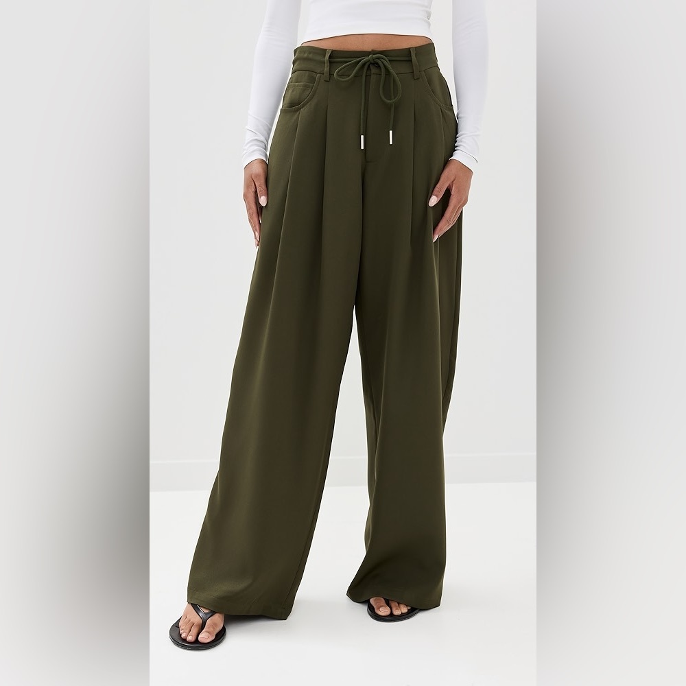 Women’s Lioness Slouched Tie Up Pant - Army Green